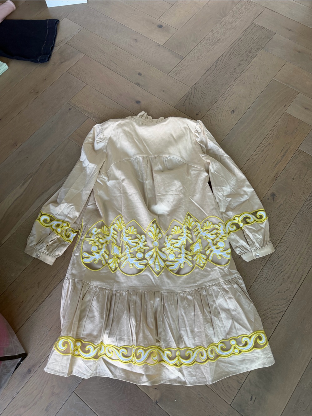 Tuckernuck Cream Tunic Dress with Yellow Embroidery - Picture 4 of 4